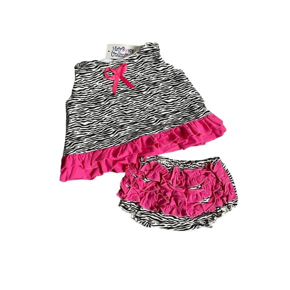 Zebra Print Baby Girl Ruffle Butt Outfit - Picture 1 of 2
